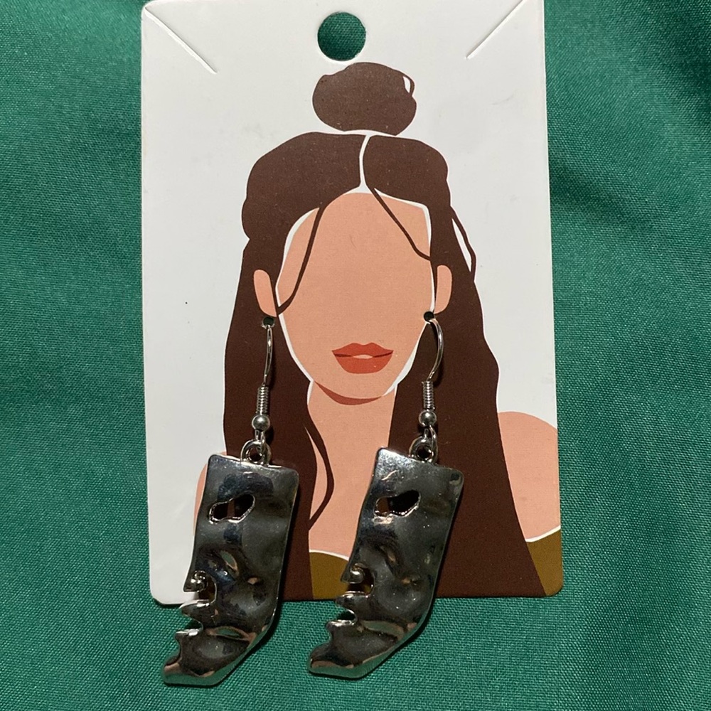 Abstract Silver Earrings